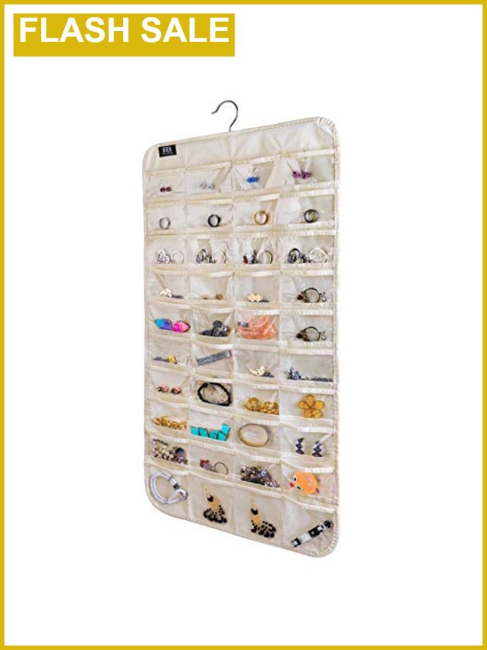 Hanging Jewelry Organizer 80 Pockets Double-Sided Non-woven Fabric Closet Door